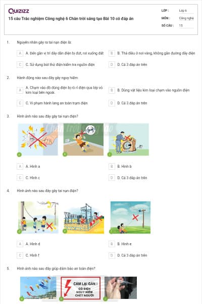 15 câu Trắc nghiệm Công nghệ 6 Chân trời sáng tạo Bài 10 có đáp án