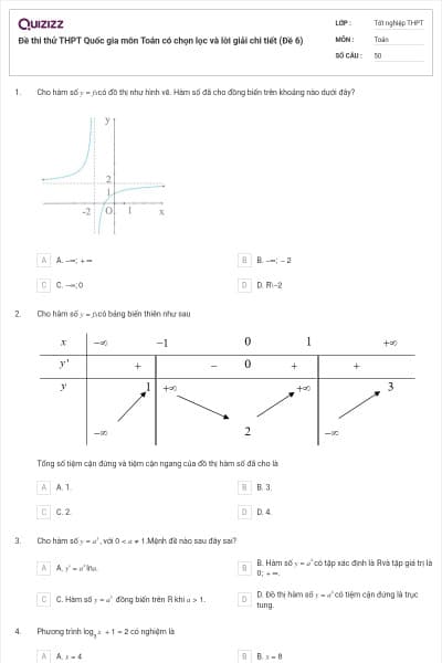 Đề thi thử THPT Quốc gia môn Toán có chọn lọc và lời giải chi tiết (Đề 6)
