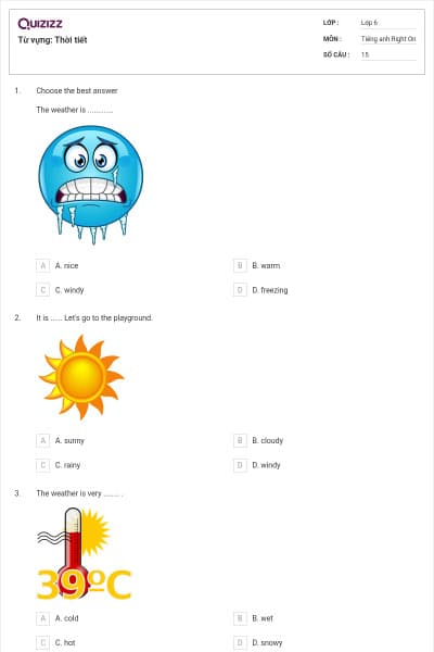 Từ vựng: Thời tiết