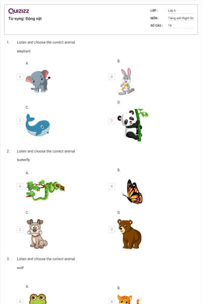 Từ vựng: Động vật