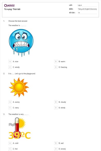 Từ vựng: Thời tiết