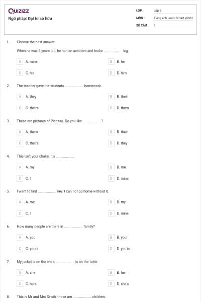Ngữ pháp: Đại từ sở hữu