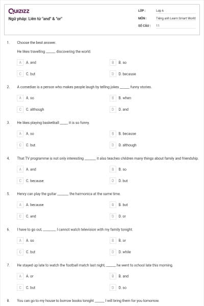 Ngữ pháp: Liên từ "and" & "or"