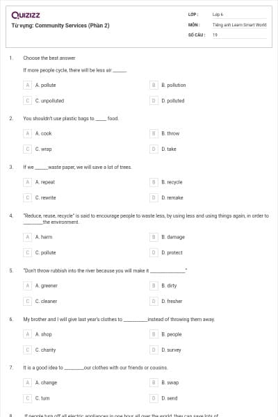 Từ vựng: Community Services (Phần 2)