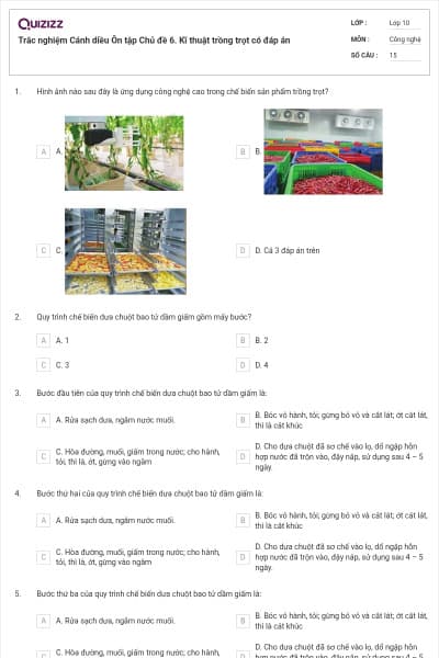 Trắc nghiệm Cánh diều Ôn tập Chủ đề 6. Kĩ thuật trồng trọt có đáp án