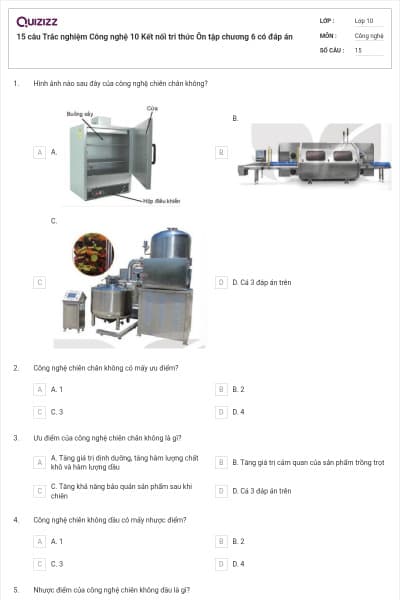 15 câu Trắc nghiệm Công nghệ 10 Kết nối tri thức Ôn tập chương 6 có đáp án