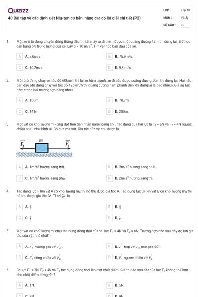 40 Bài tập về các định luật Niu-tơn cơ bản, nâng cao có lời giải chi tiết (P2)