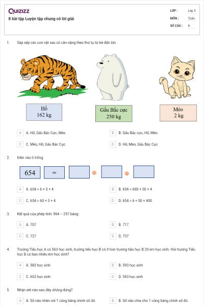8 bài tập Luyện tập chung có lời giải