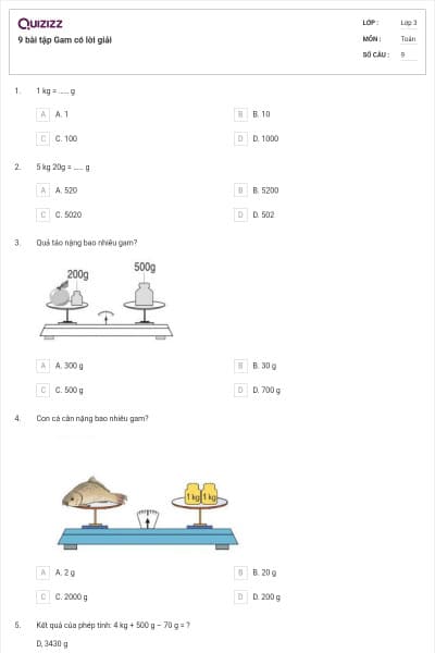 9 bài tập Gam có lời giải