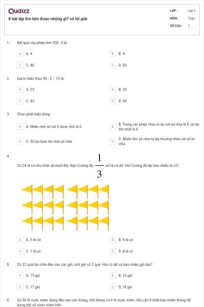 8 bài tập Em làm được những gì? có lời giải