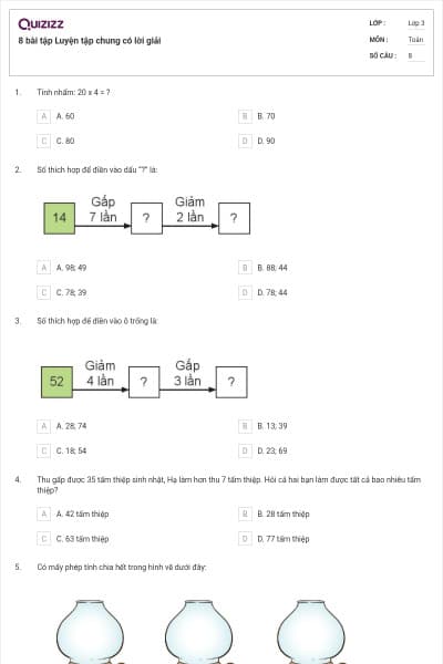 8 bài tập Luyện tập chung có lời giải