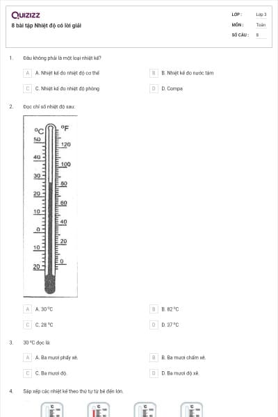 8 bài tập Nhiệt độ có lời giải