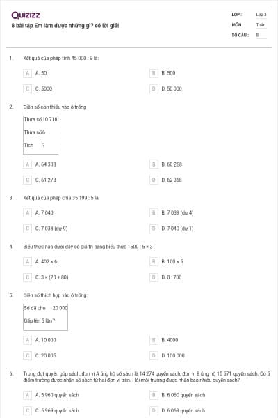 8 bài tập Em làm được những gì? có lời giải
