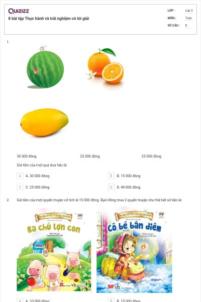 8 bài tập Thực hành và trải nghiệm có lời giải