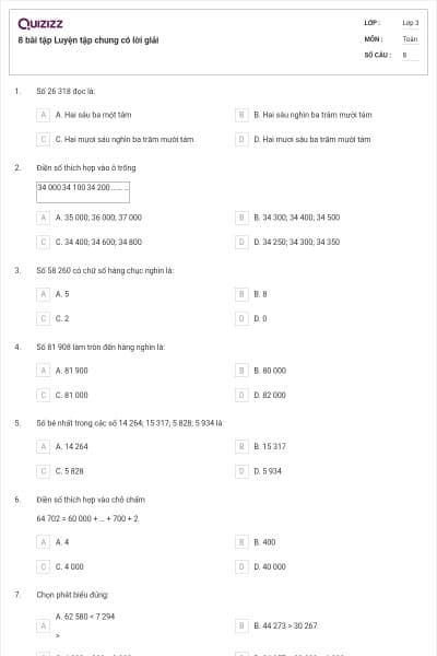 8 bài tập Luyện tập chung có lời giải