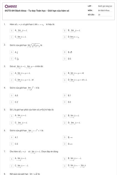 ĐGTD ĐH Bách khoa - Tư duy Toán học - Giới hạn của hàm số