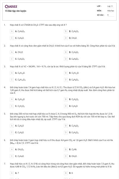 15 Bài tập rèn luyện