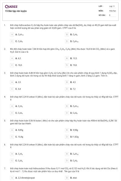 15 Bài tập rèn luyện