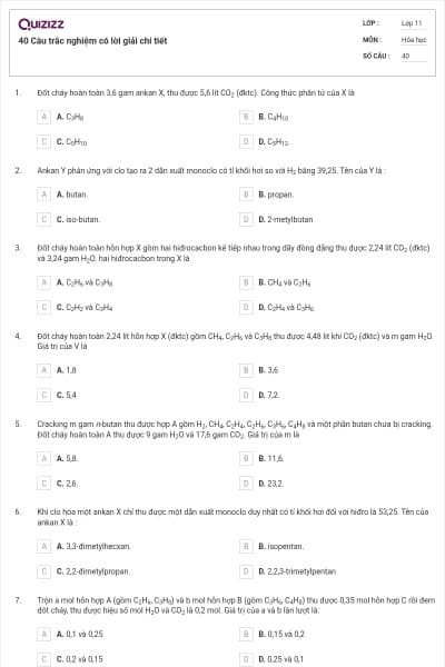 40 Câu trắc nghiệm có lời giải chi tiết