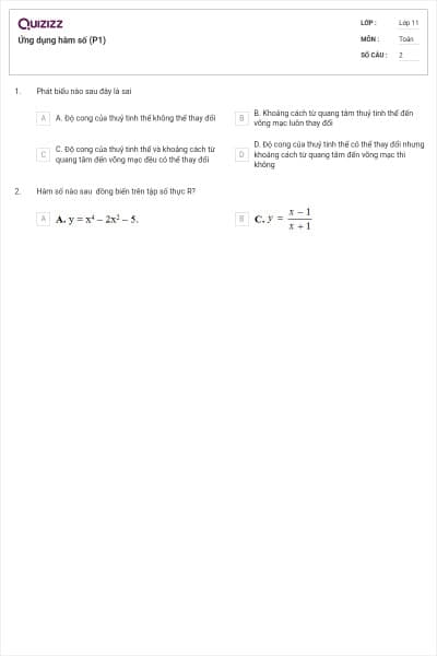 Ứng dụng hàm số (P1)