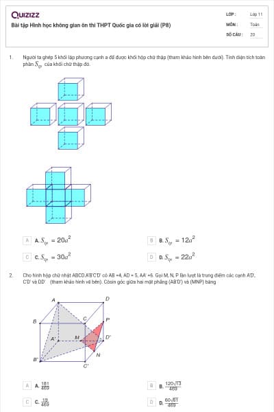 Bài tập Hình học không gian ôn thi THPT Quốc gia có lời giải (P8)