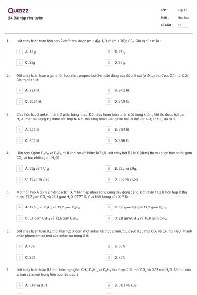24 Bài tập rèn luyện
