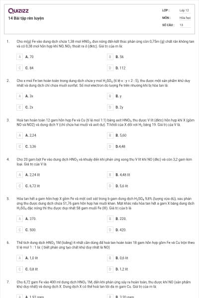 14 Bài tập rèn luyện