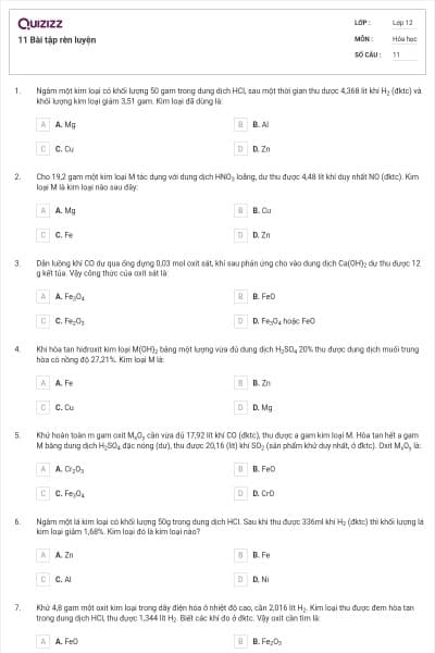 11 Bài tập rèn luyện