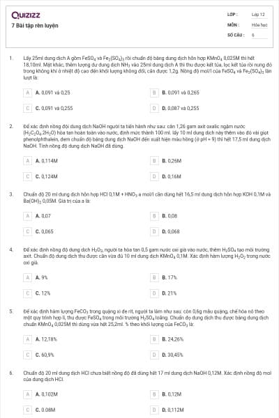 7 Bài tập rèn luyện