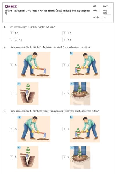 15 câu Trắc nghiệm Công nghệ 7 Kết nối tri thức Ôn tập chương II có đáp án (Phần 2)