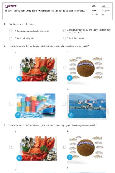15 câu Trắc nghiệm Công nghệ 7 Chân trời sáng tạo Bài 12 có đáp án (Phần 2)