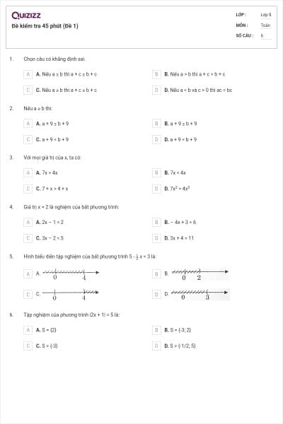 Đề kiểm tra 45 phút (Đề 1)