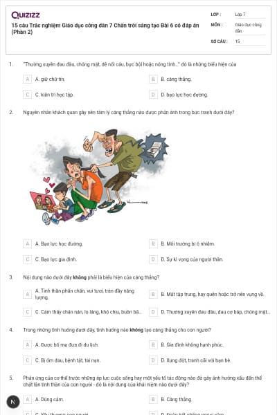15 câu Trắc nghiệm Giáo dục công dân 7 Chân trời sáng tạo Bài 6 có đáp án (Phần 2)