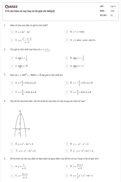 210 câu hàm số cực hay có lời giải chi tiết(p3)