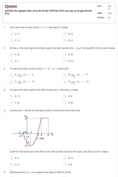 220 Bài trắc nghiệm Hàm số từ đề thi thử THPTQG 2019 cực hay có lời giải chi tiết (P2)