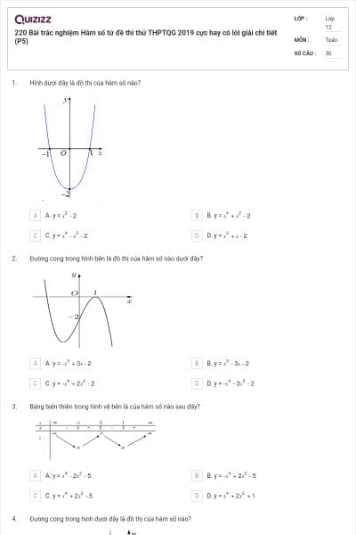 220 Bài trắc nghiệm Hàm số từ đề thi thử THPTQG 2019 cực hay có lời giải chi tiết (P5)