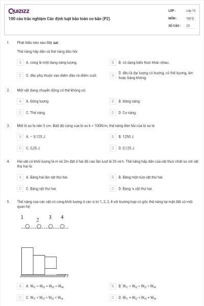 100 câu trắc nghiệm Các định luật bảo toàn cơ bản (P2)