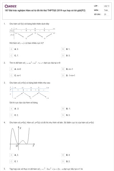 187 Bài trắc nghiệm Hàm số từ đề thi thử THPTQG 2019 cục hay có lời giải(P2)