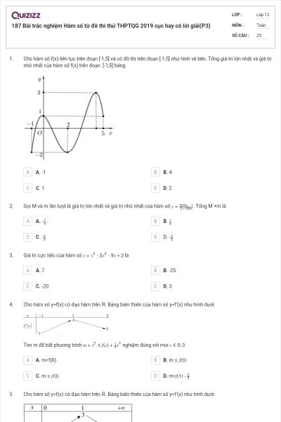 187 Bài trắc nghiệm Hàm số từ đề thi thử THPTQG 2019 cục hay có lời giải(P3)