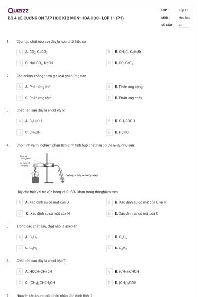 BỘ 4 ĐỀ CƯƠNG ÔN TẬP HỌC KÌ 2 MÔN: HÓA HỌC - LỚP 11 (P1)