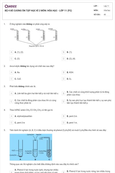 BỘ 4  ĐỀ CƯƠNG ÔN TẬP HỌC KÌ 2 MÔN: HÓA HỌC - LỚP 11 (P2)