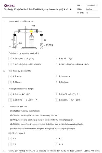 Tuyển tập 20 bộ đề thi thử THPTQG Hóa Học cực hay có lời giải(Đề số 19)