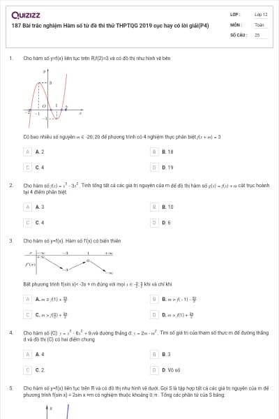 187 Bài trắc nghiệm Hàm số từ đề thi thử THPTQG 2019 cục hay có lời giải(P4)