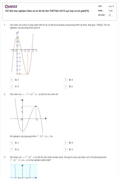 187 Bài trắc nghiệm Hàm số từ đề thi thử THPTQG 2019 cục hay có lời giải(P5)
