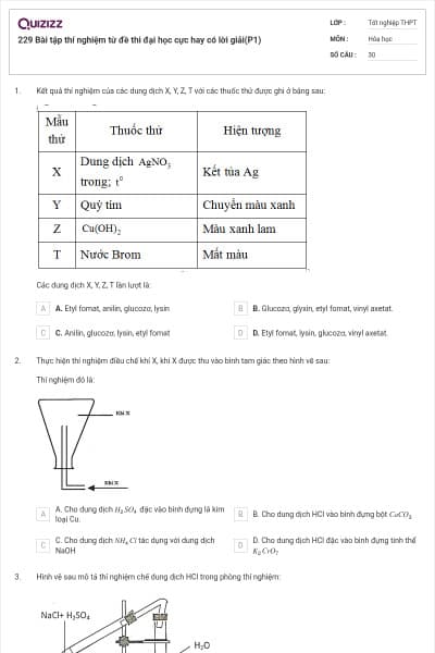 229 Bài tập thí nghiệm từ đề thi đại học cực hay có lời giải(P1)