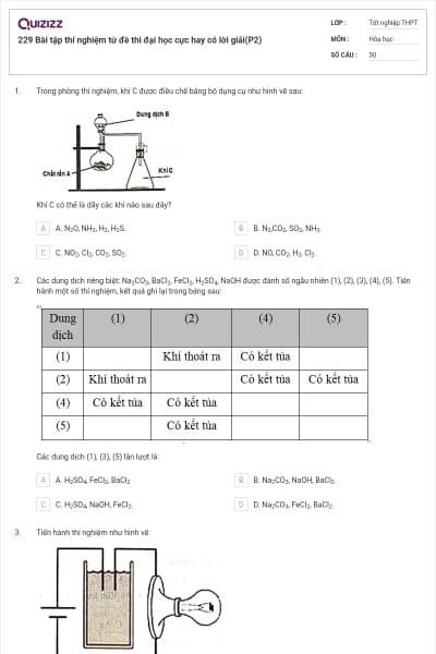 229 Bài tập thí nghiệm từ đề thi đại học cực hay có lời giải(P2)