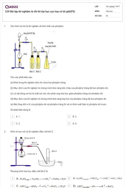 229 Bài tập thí nghiệm từ đề thi đại học cực hay có lời giải(P5)