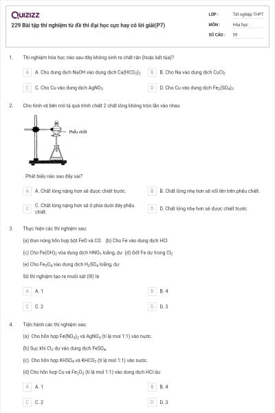 229 Bài tập thí nghiệm từ đề thi đại học cực hay có lời giải(P7)