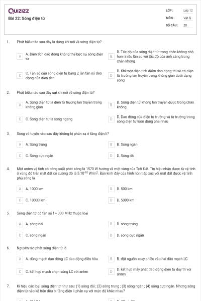 Bài 22: Sóng điện từ