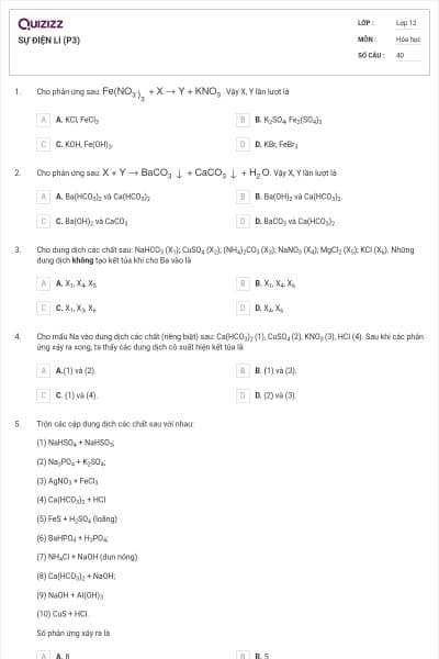 SỰ ĐIỆN LI (P3)